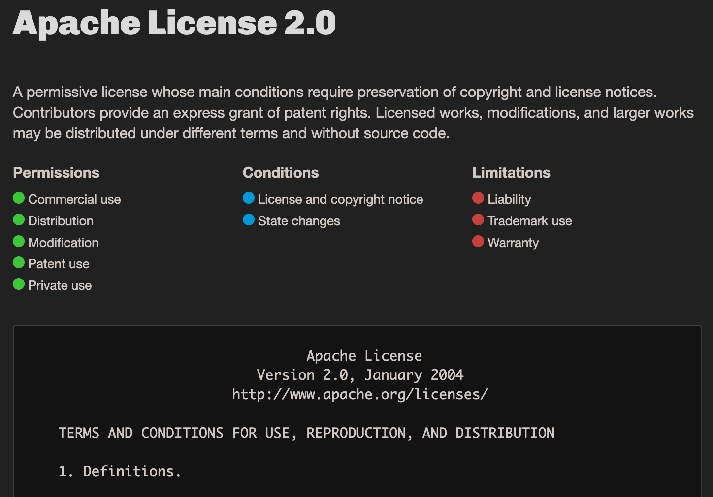 Apache 2.0: The most business-friendly open source license for small companies.